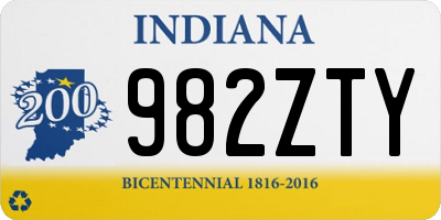 IN license plate 982ZTY