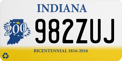 IN license plate 982ZUJ