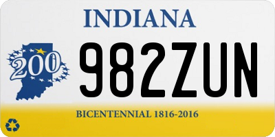 IN license plate 982ZUN