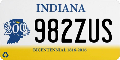 IN license plate 982ZUS