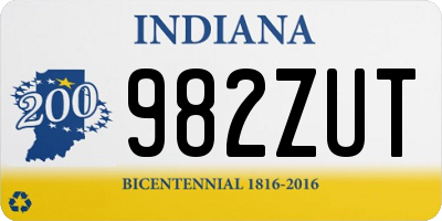 IN license plate 982ZUT