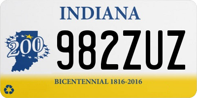 IN license plate 982ZUZ