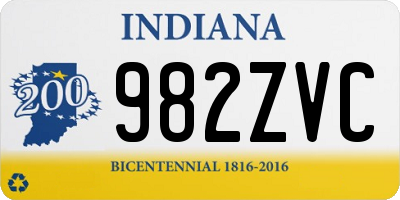 IN license plate 982ZVC