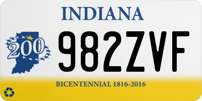 IN license plate 982ZVF