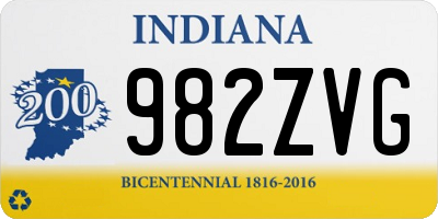 IN license plate 982ZVG
