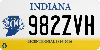 IN license plate 982ZVH