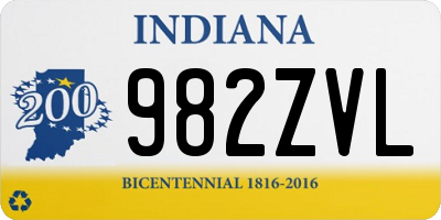 IN license plate 982ZVL