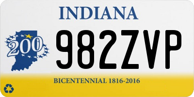 IN license plate 982ZVP