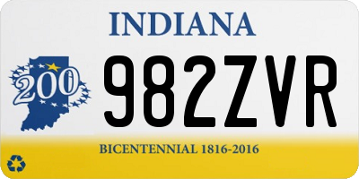 IN license plate 982ZVR