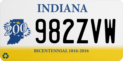 IN license plate 982ZVW