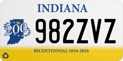 IN license plate 982ZVZ