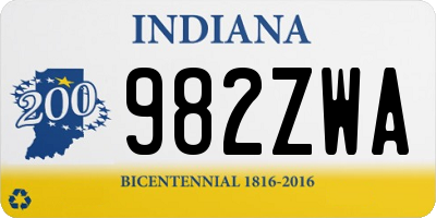 IN license plate 982ZWA