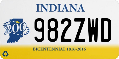 IN license plate 982ZWD