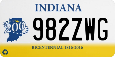 IN license plate 982ZWG