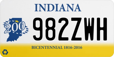 IN license plate 982ZWH