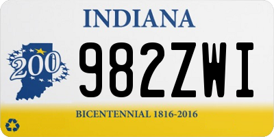 IN license plate 982ZWI
