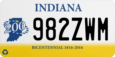 IN license plate 982ZWM