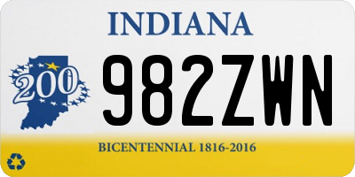 IN license plate 982ZWN