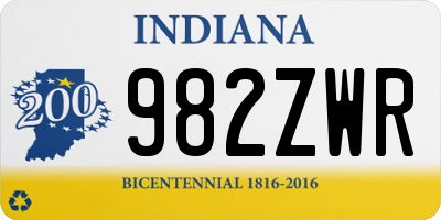 IN license plate 982ZWR