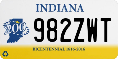 IN license plate 982ZWT