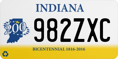 IN license plate 982ZXC