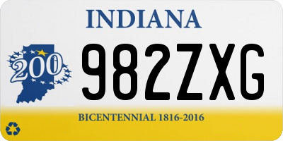 IN license plate 982ZXG