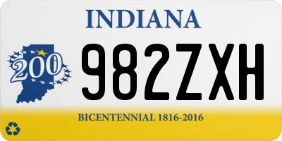 IN license plate 982ZXH