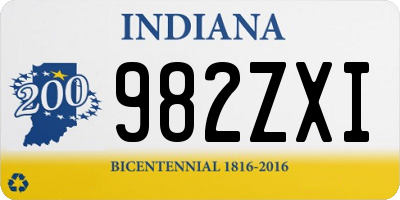 IN license plate 982ZXI