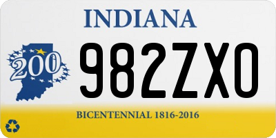 IN license plate 982ZXO