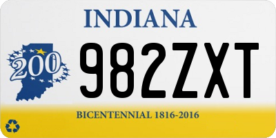 IN license plate 982ZXT