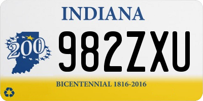 IN license plate 982ZXU