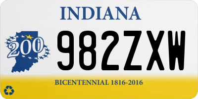 IN license plate 982ZXW