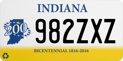 IN license plate 982ZXZ