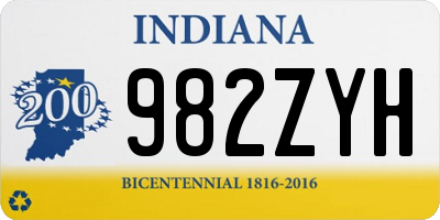 IN license plate 982ZYH