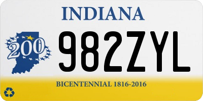 IN license plate 982ZYL