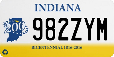 IN license plate 982ZYM