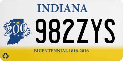 IN license plate 982ZYS