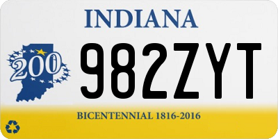 IN license plate 982ZYT