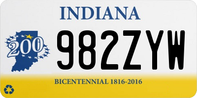 IN license plate 982ZYW