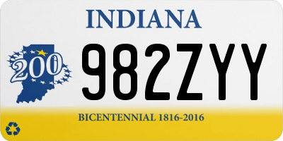 IN license plate 982ZYY