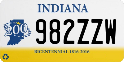 IN license plate 982ZZW