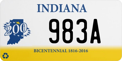 IN license plate 983A