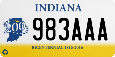 IN license plate 983AAA