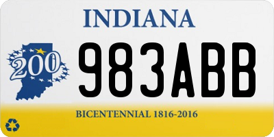 IN license plate 983ABB
