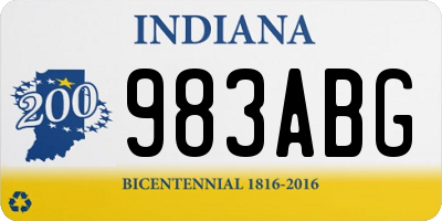 IN license plate 983ABG