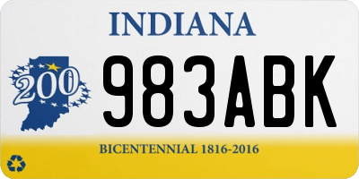 IN license plate 983ABK