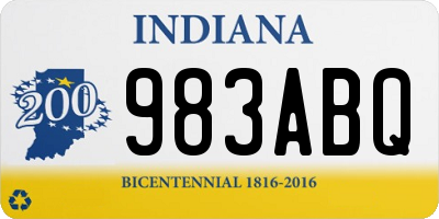 IN license plate 983ABQ