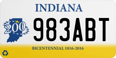 IN license plate 983ABT