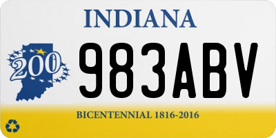 IN license plate 983ABV