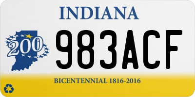 IN license plate 983ACF